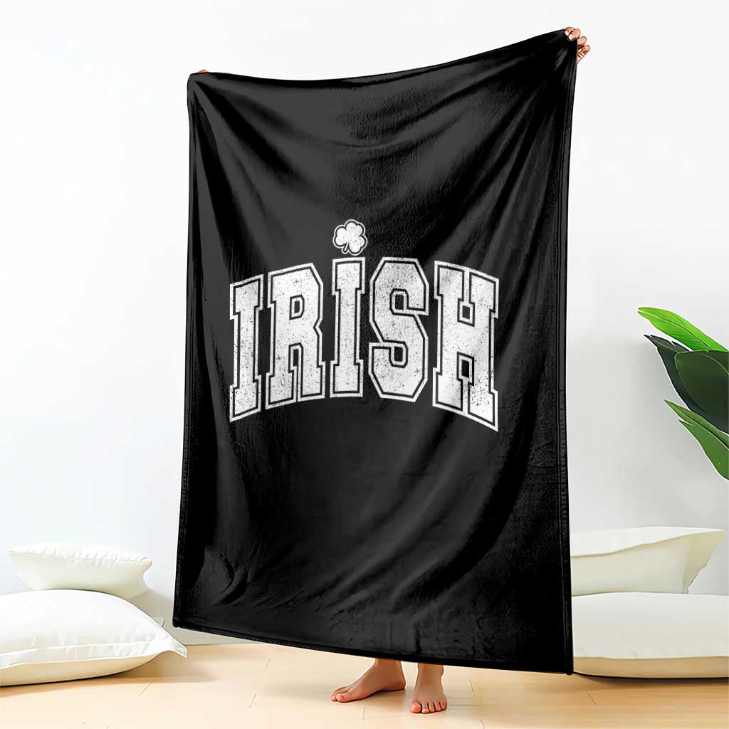 Funny Irish St Patricks Day Distressed Shamrock Ireland Pride Throw Blanket