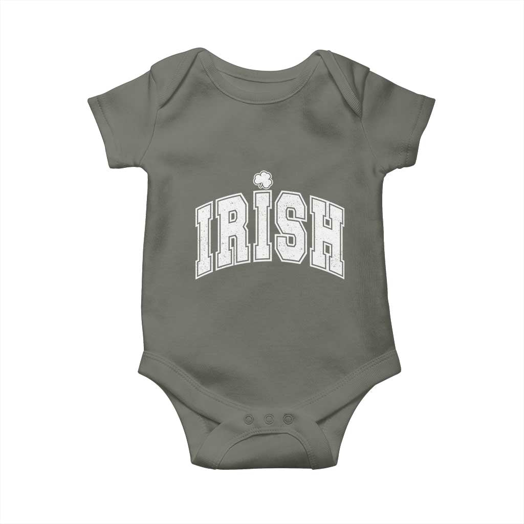 Funny Irish St Patricks Day Distressed Shamrock Ireland Pride Baby Onesie
