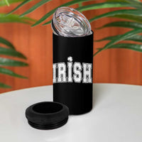 Funny Irish St Patricks Day Distressed Shamrock Ireland Pride 4 in 1 Can Cooler Tumbler
