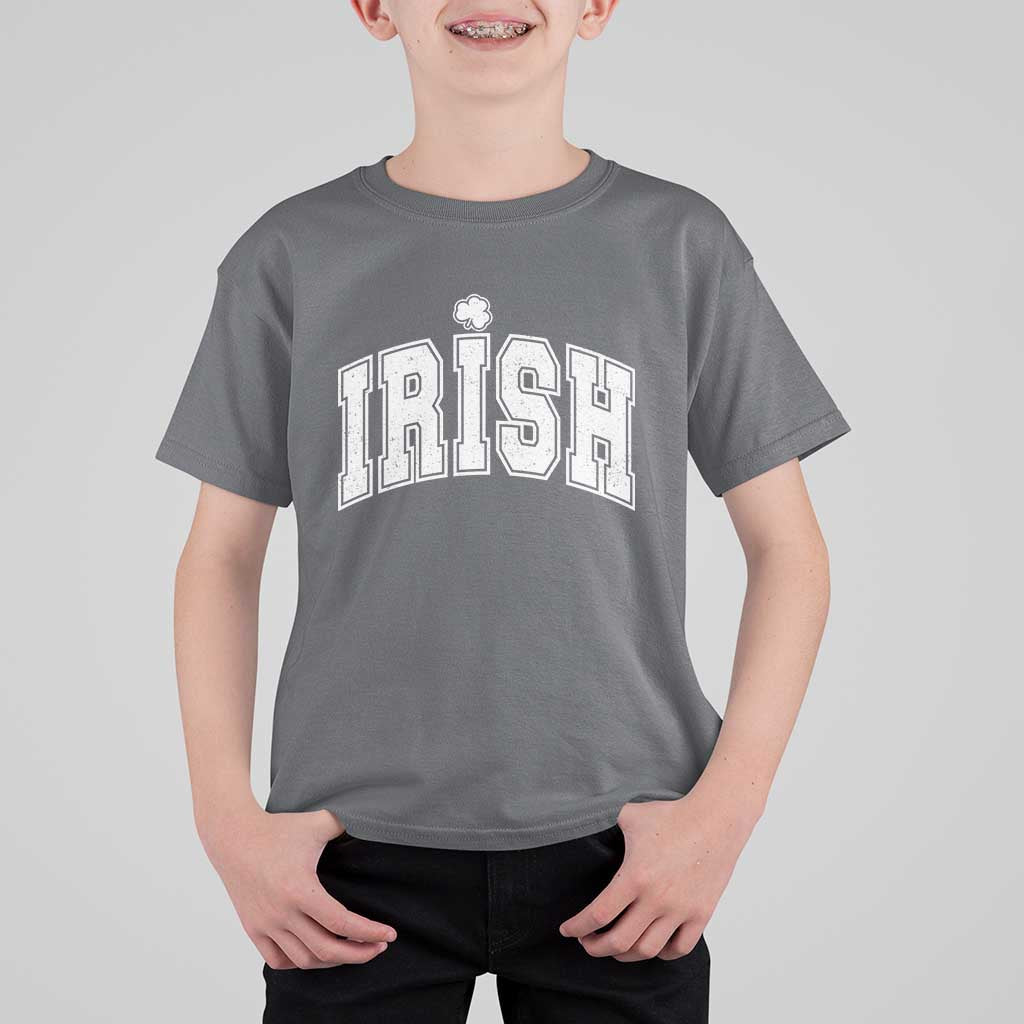 Funny Irish St Patricks Day Distressed Shamrock Ireland Pride T Shirt For Kid