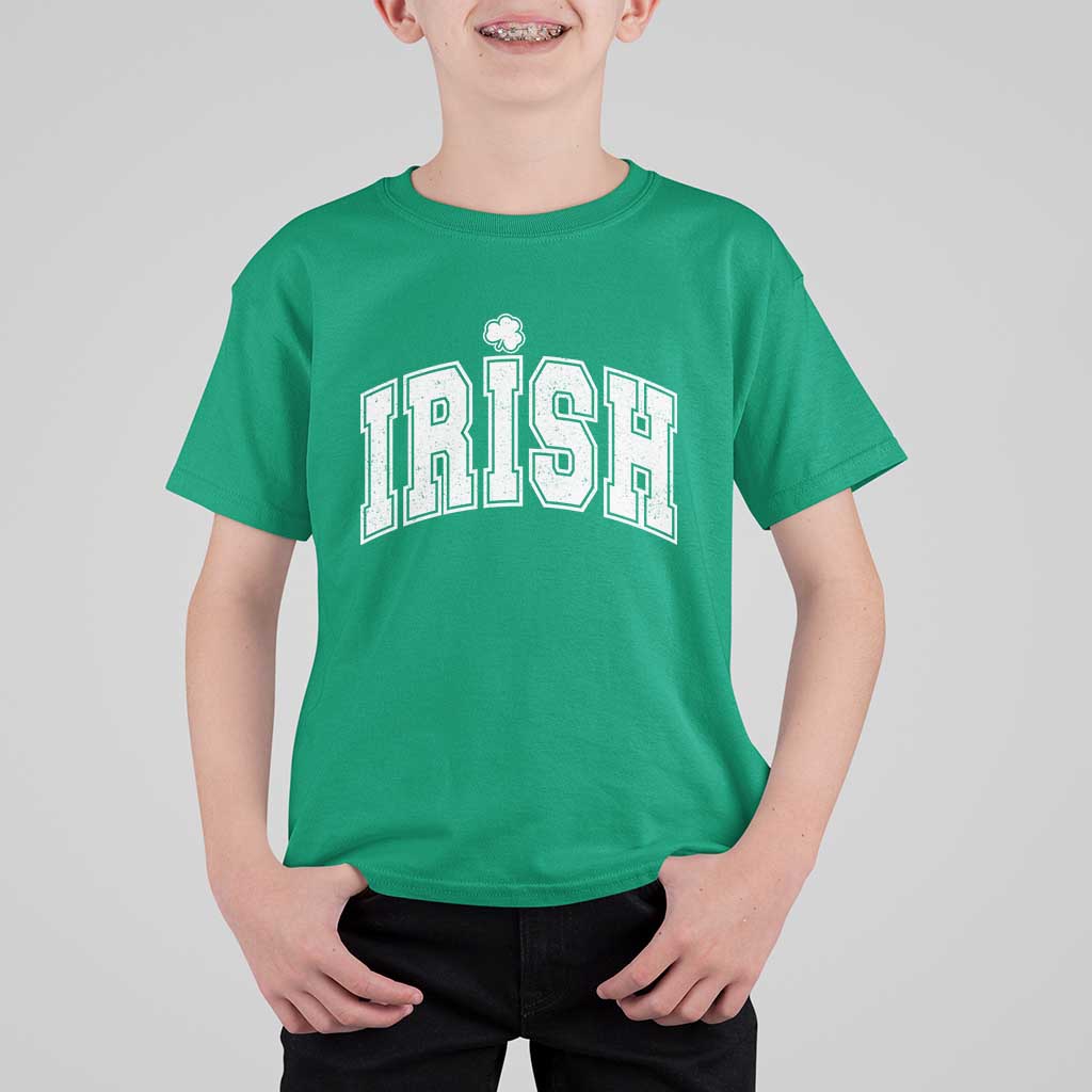 Funny Irish St Patricks Day Distressed Shamrock Ireland Pride T Shirt For Kid