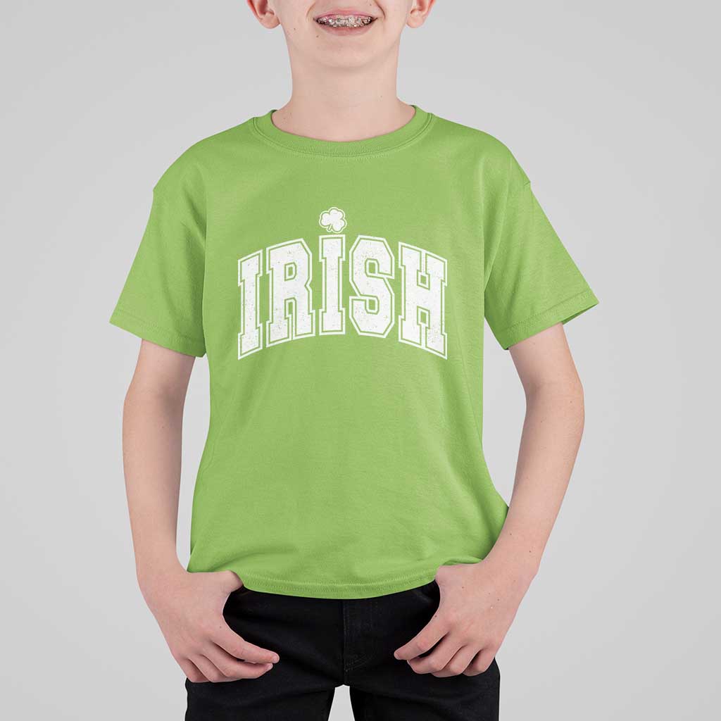 Funny Irish St Patricks Day Distressed Shamrock Ireland Pride T Shirt For Kid