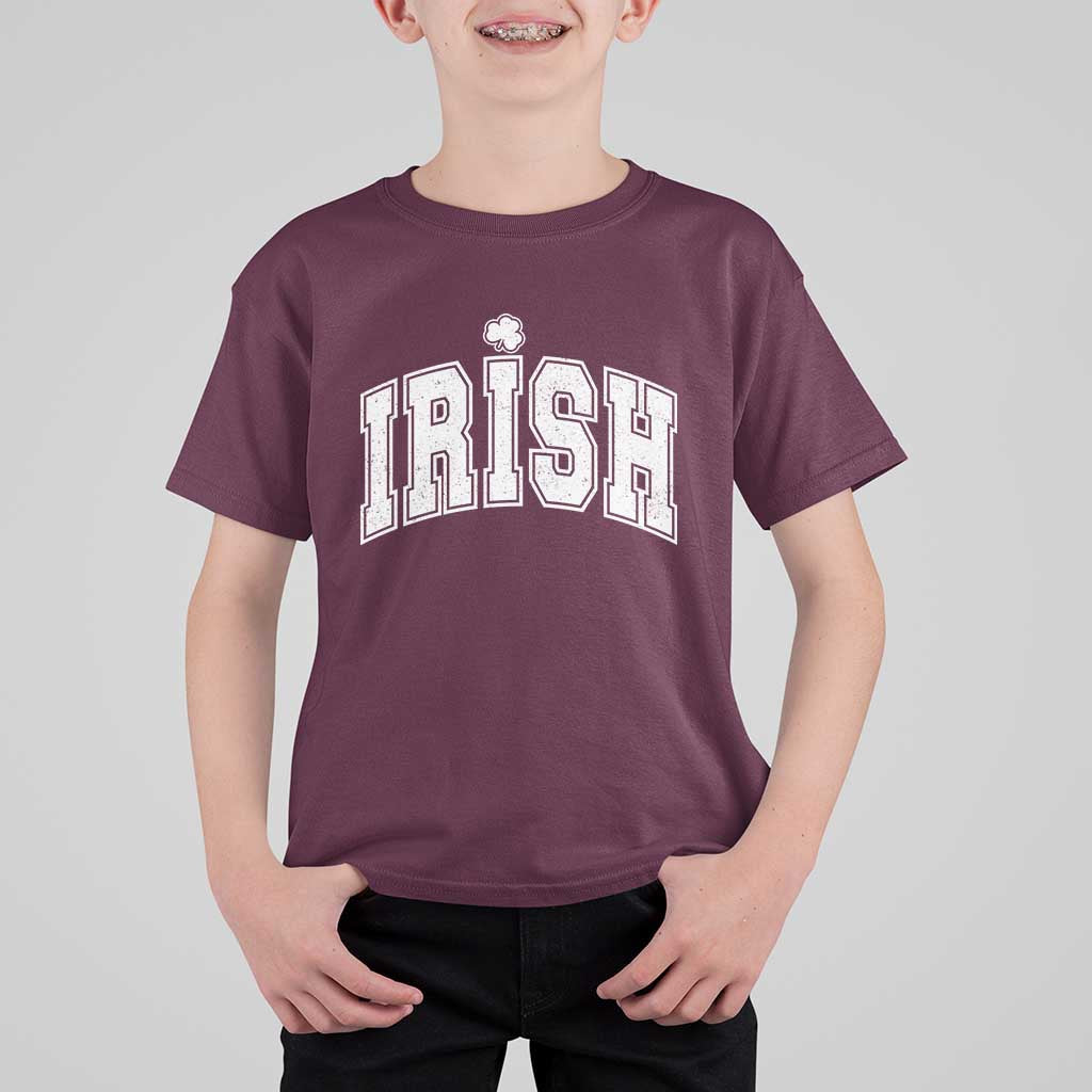 Funny Irish St Patricks Day Distressed Shamrock Ireland Pride T Shirt For Kid