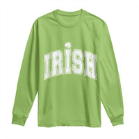 Funny Irish St Patricks Day Distressed Shamrock Ireland Pride Long Sleeve Shirt