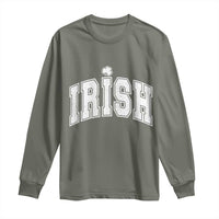 Funny Irish St Patricks Day Distressed Shamrock Ireland Pride Long Sleeve Shirt