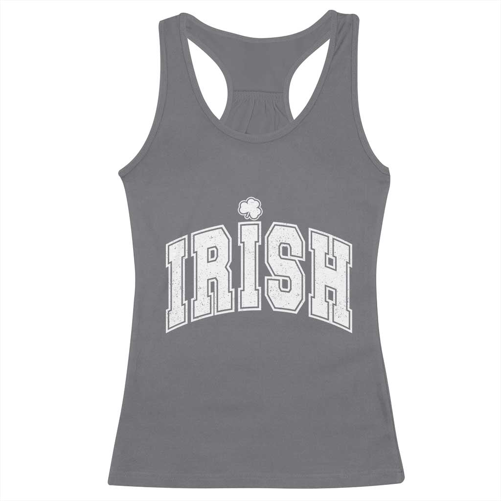 Funny Irish St Patricks Day Distressed Shamrock Ireland Pride Racerback Tank Top