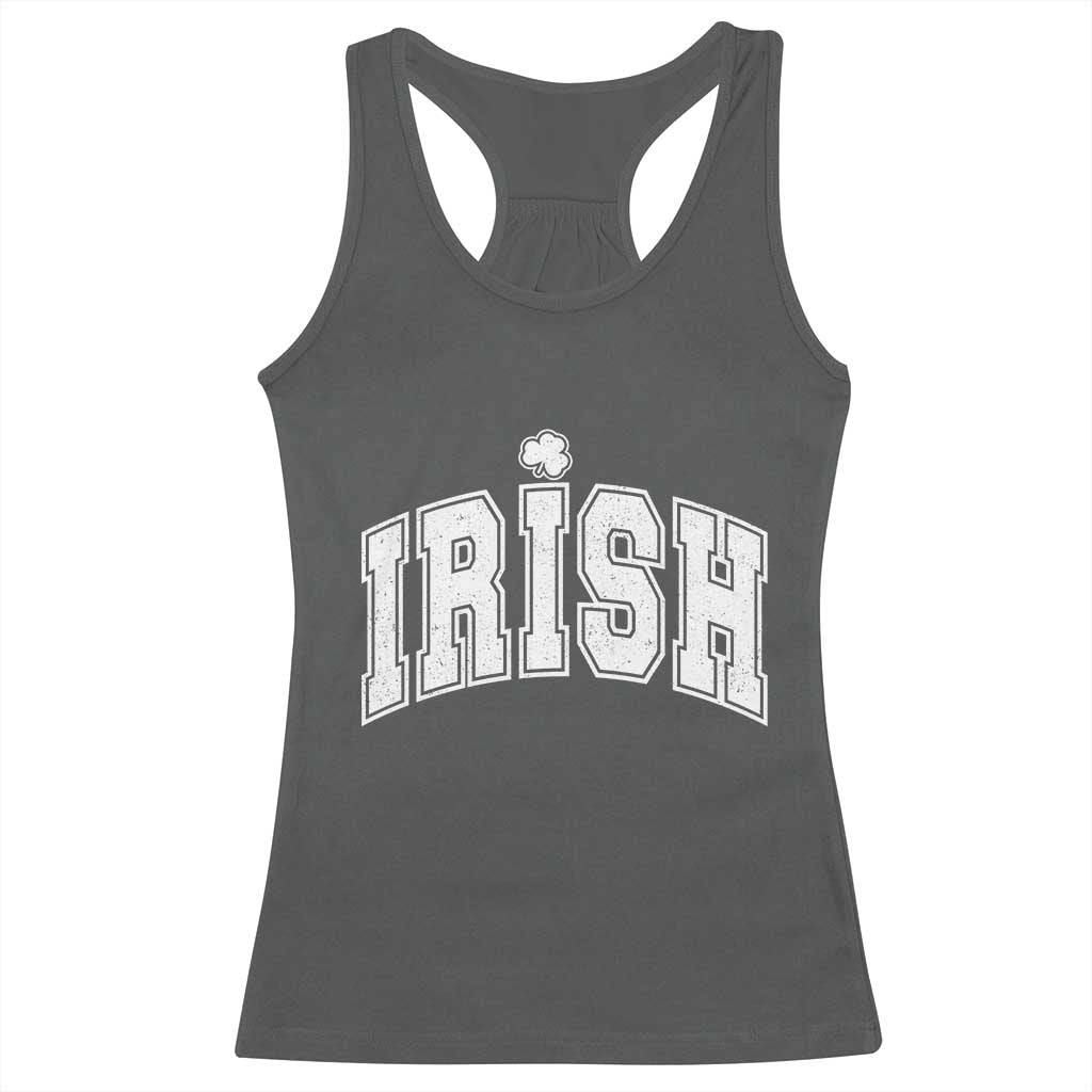 Funny Irish St Patricks Day Distressed Shamrock Ireland Pride Racerback Tank Top