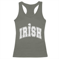 Funny Irish St Patricks Day Distressed Shamrock Ireland Pride Racerback Tank Top