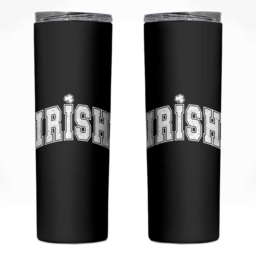 Funny Irish St Patricks Day Distressed Shamrock Ireland Pride Skinny Tumbler