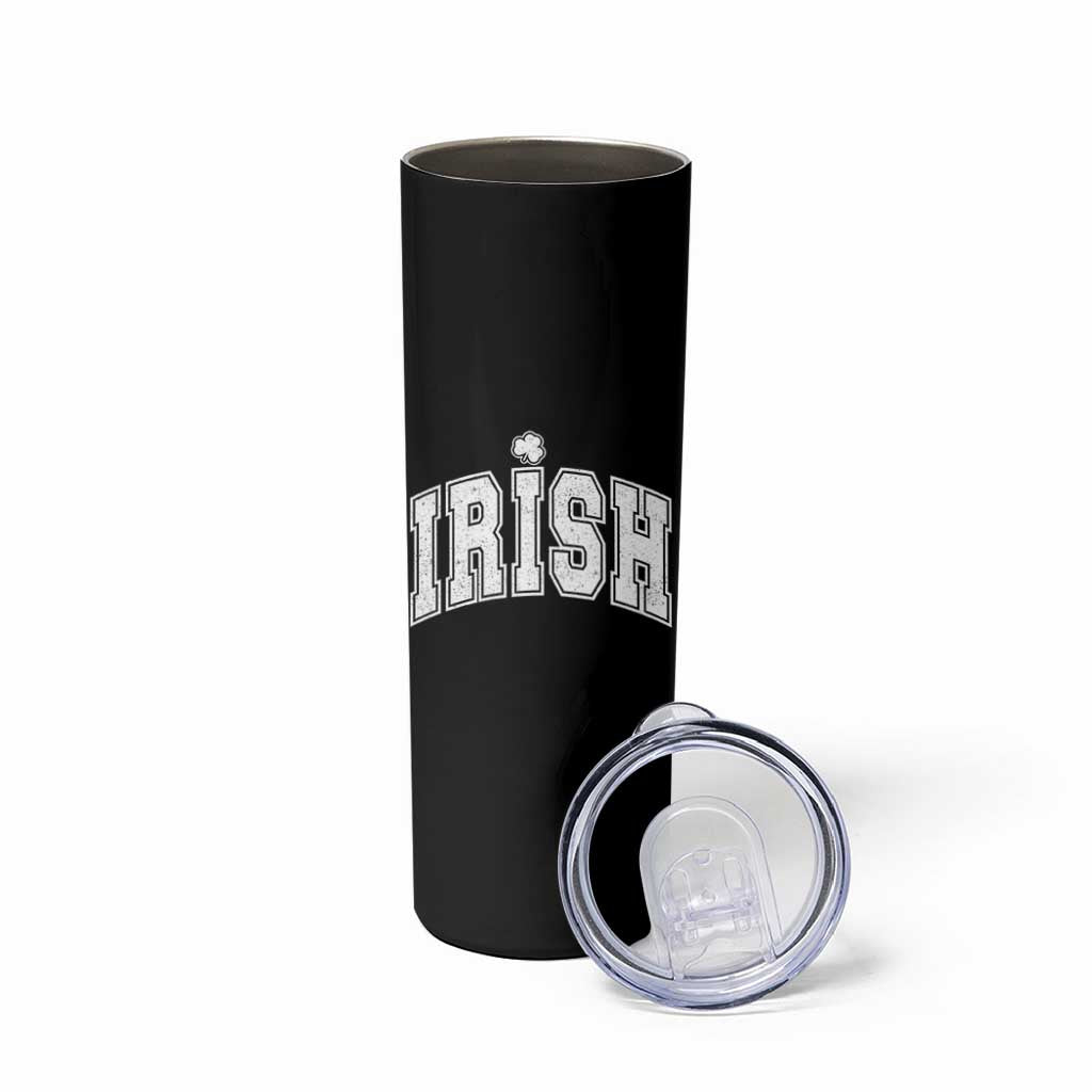 Funny Irish St Patricks Day Distressed Shamrock Ireland Pride Skinny Tumbler