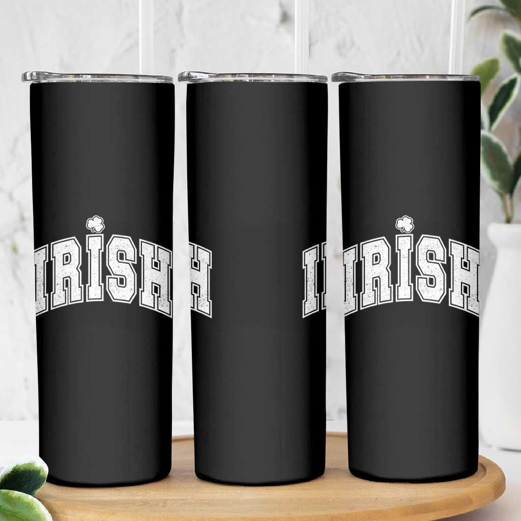 Funny Irish St Patricks Day Distressed Shamrock Ireland Pride Skinny Tumbler