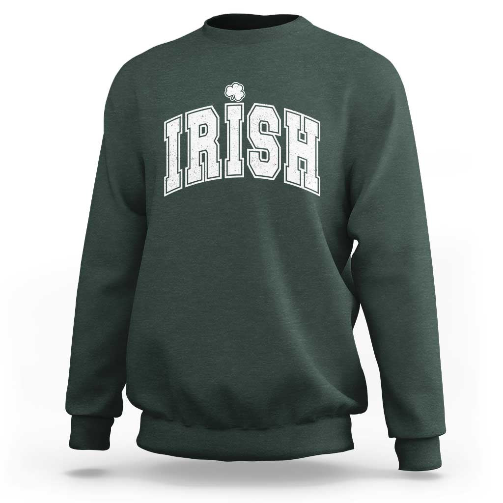 Funny Irish St Patricks Day Distressed Shamrock Ireland Pride Sweatshirt