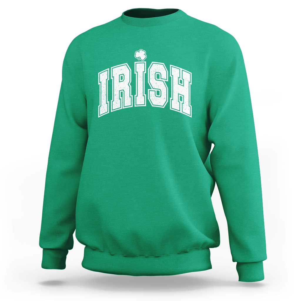 Funny Irish St Patricks Day Distressed Shamrock Ireland Pride Sweatshirt
