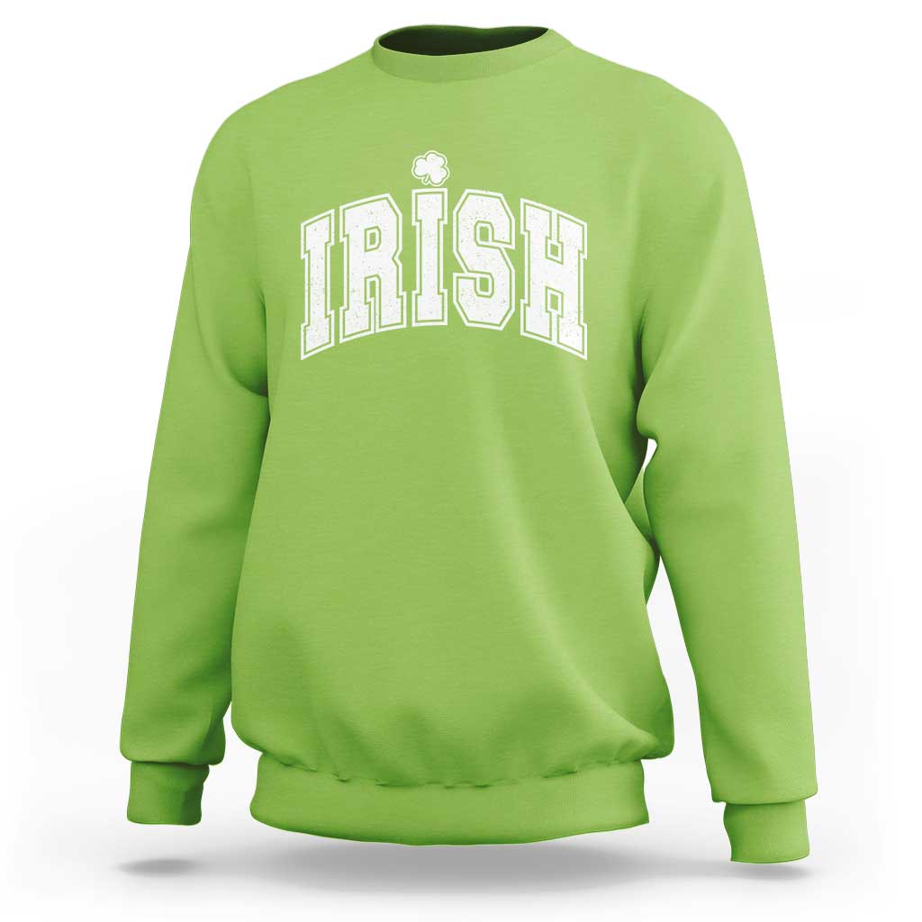 Funny Irish St Patricks Day Distressed Shamrock Ireland Pride Sweatshirt