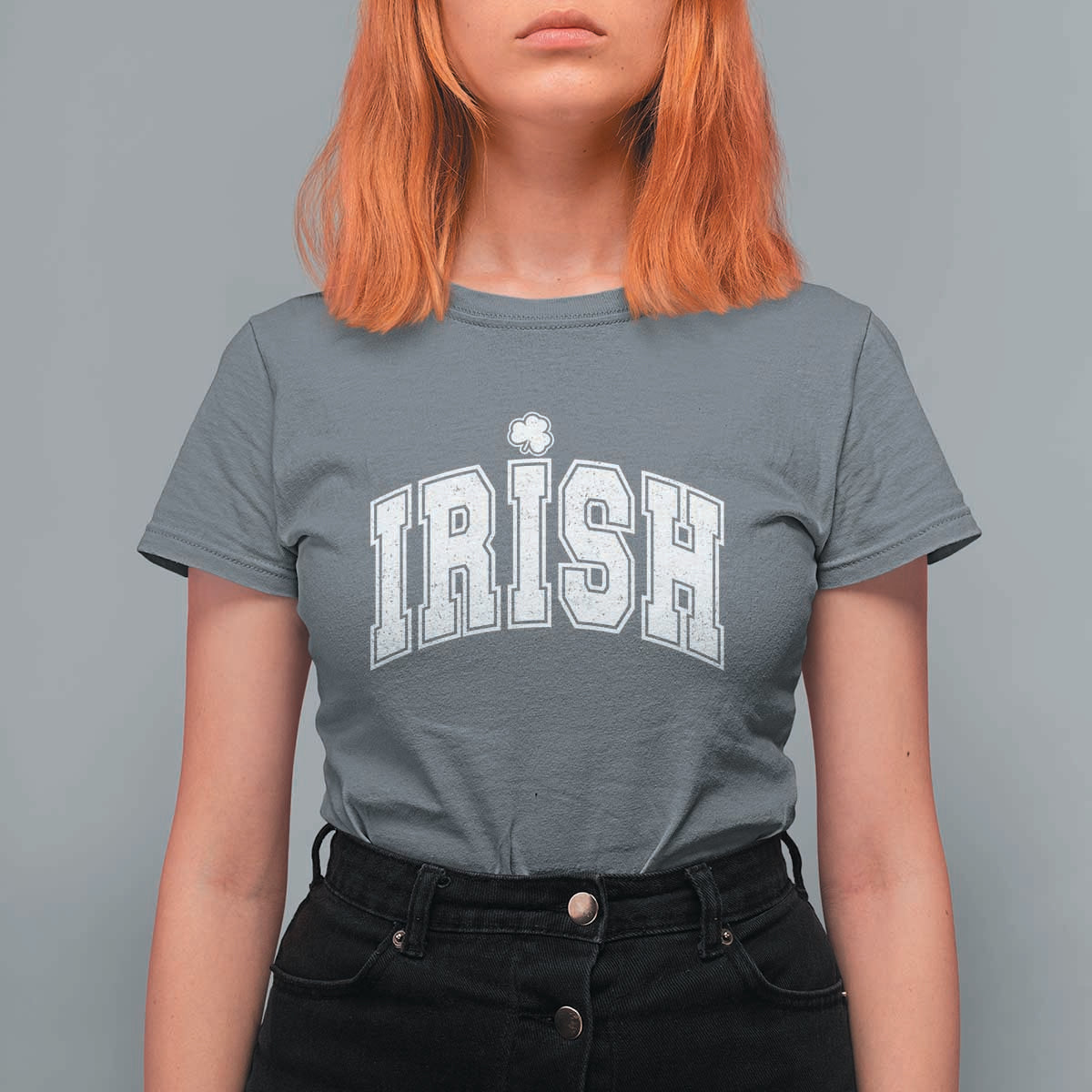Funny Irish St Patricks Day Distressed Shamrock Ireland Pride T Shirt For Women