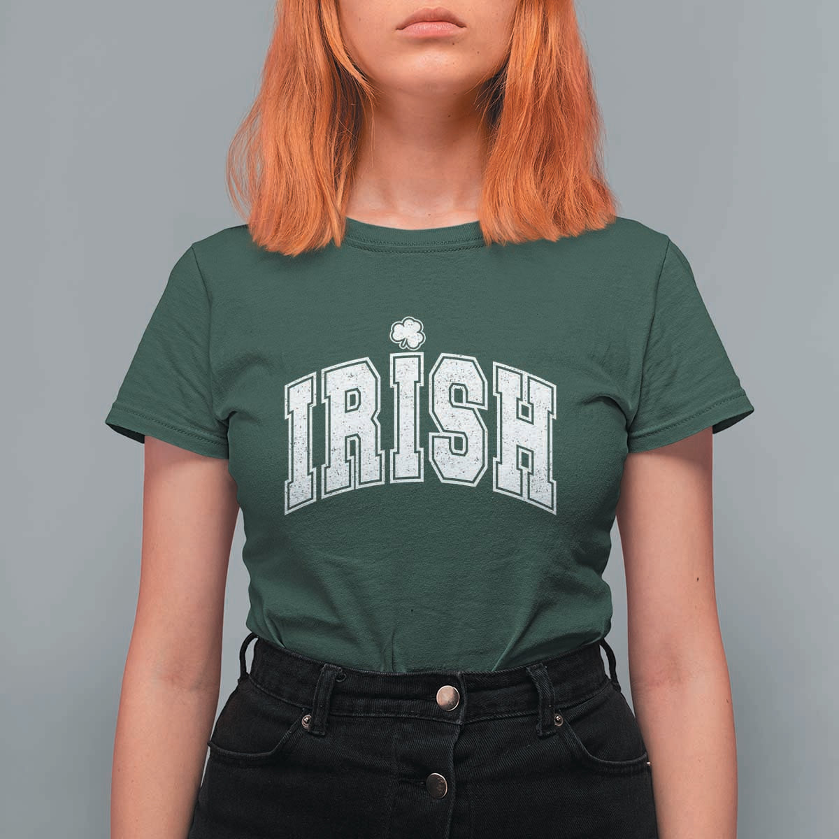 Funny Irish St Patricks Day Distressed Shamrock Ireland Pride T Shirt For Women