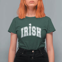 Funny Irish St Patricks Day Distressed Shamrock Ireland Pride T Shirt For Women