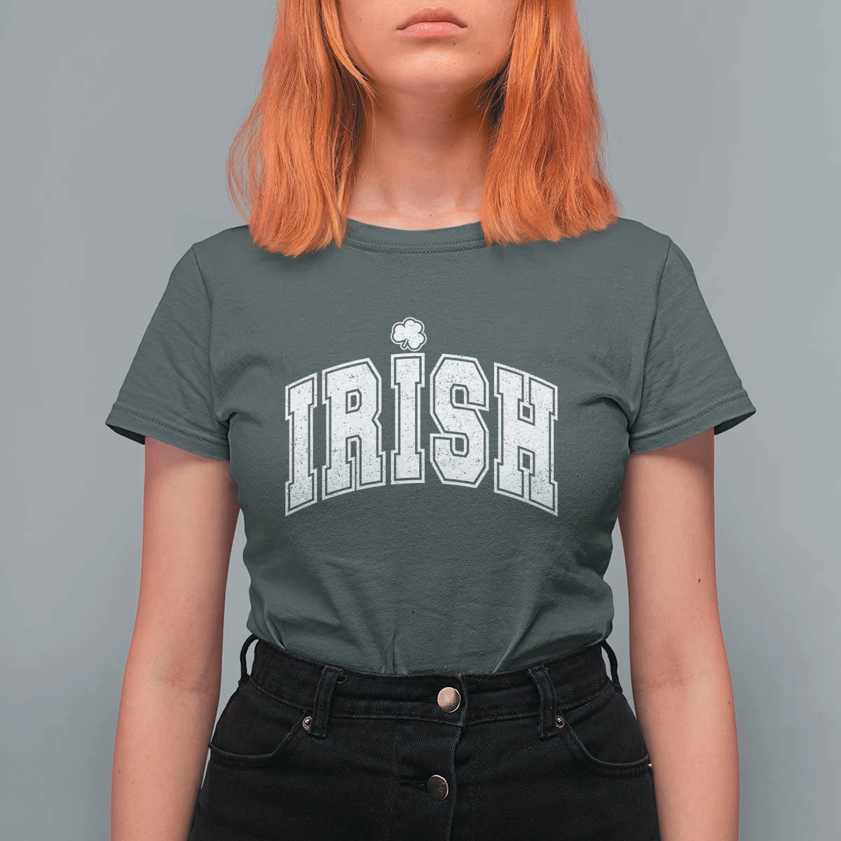 Funny Irish St Patricks Day Distressed Shamrock Ireland Pride T Shirt For Women