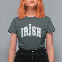 Funny Irish St Patricks Day Distressed Shamrock Ireland Pride T Shirt For Women
