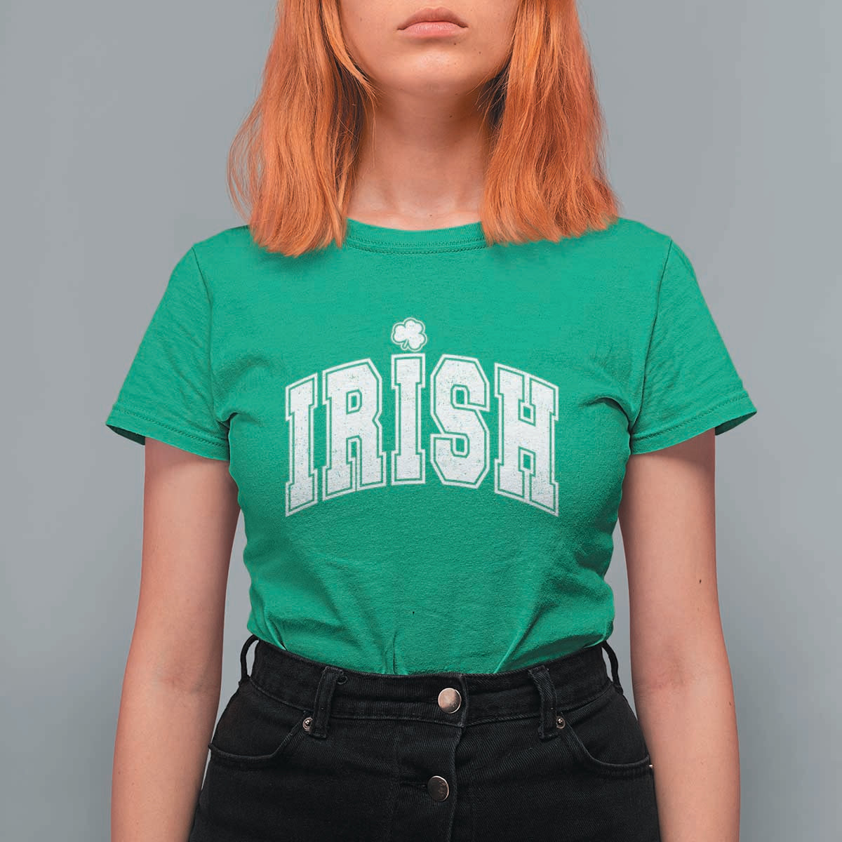 Funny Irish St Patricks Day Distressed Shamrock Ireland Pride T Shirt For Women