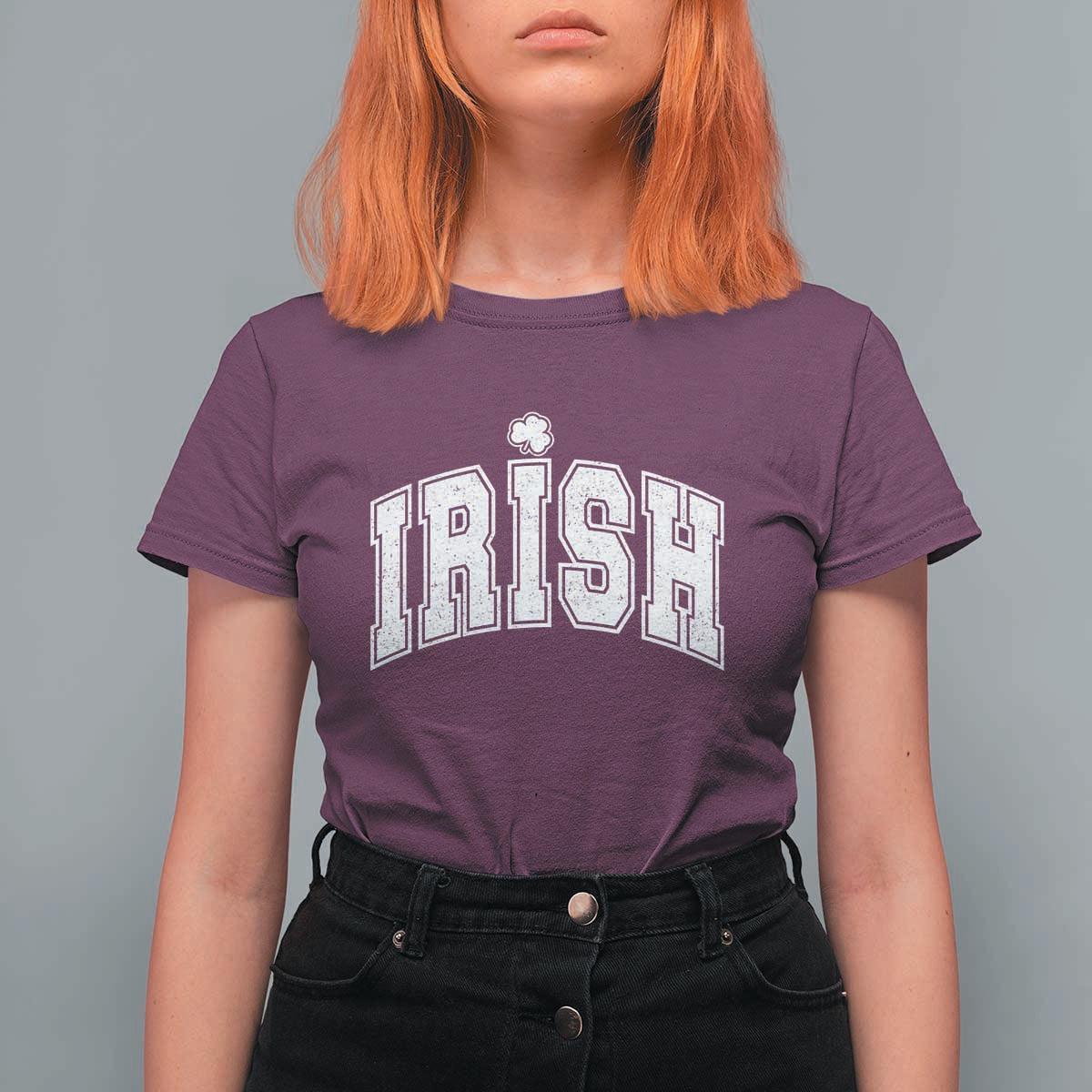 Funny Irish St Patricks Day Distressed Shamrock Ireland Pride T Shirt For Women