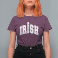 Funny Irish St Patricks Day Distressed Shamrock Ireland Pride T Shirt For Women