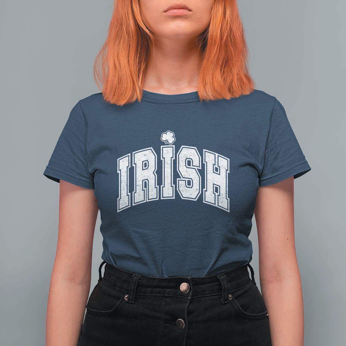Funny Irish St Patricks Day Distressed Shamrock Ireland Pride T Shirt For Women