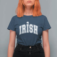 Funny Irish St Patricks Day Distressed Shamrock Ireland Pride T Shirt For Women