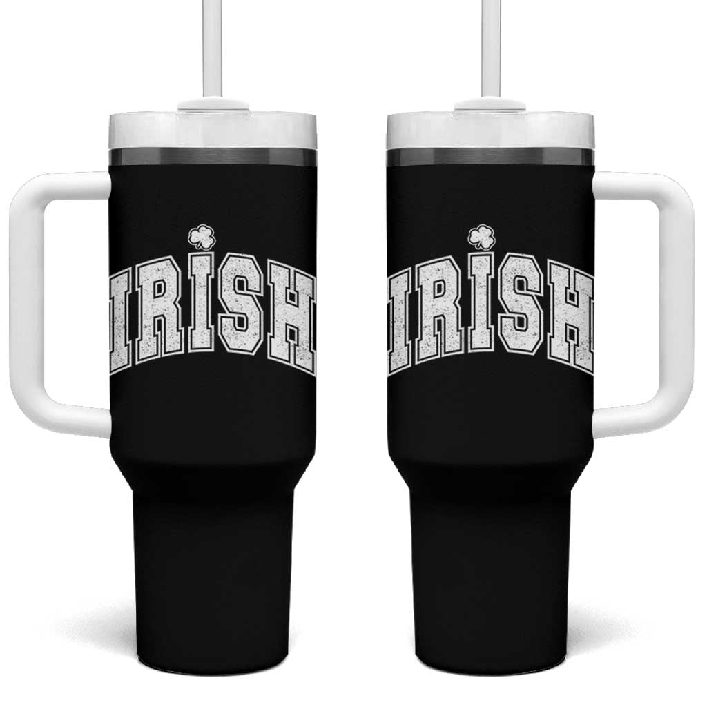 Funny Irish St Patricks Day Distressed Shamrock Ireland Pride Tumbler With Handle