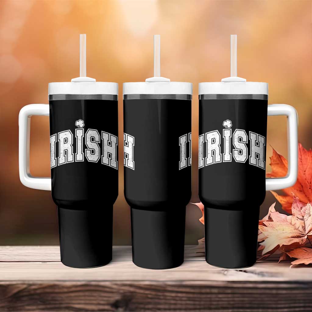 Funny Irish St Patricks Day Distressed Shamrock Ireland Pride Tumbler With Handle