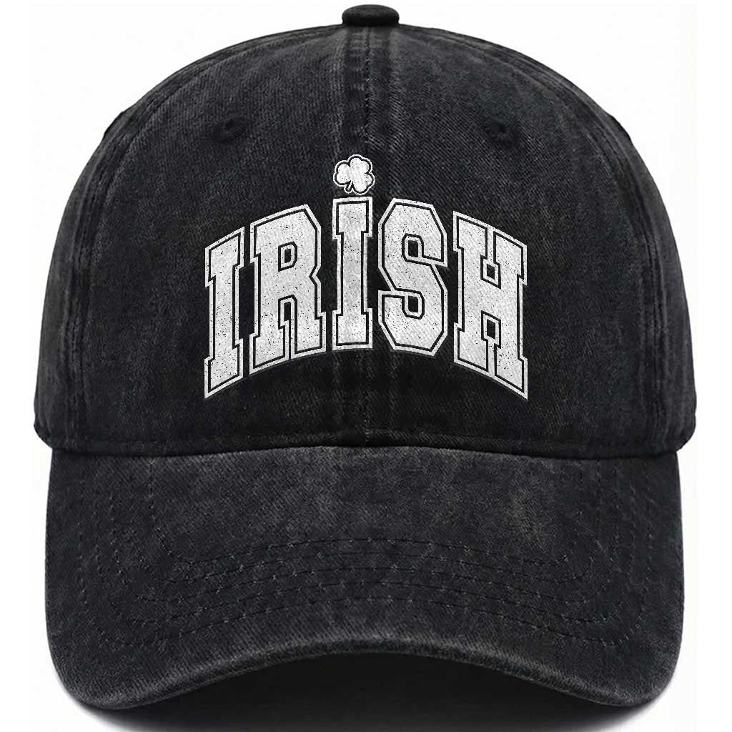 Funny Irish St Patricks Day Distressed Shamrock Ireland Pride Washed Cotton Baseball Cap