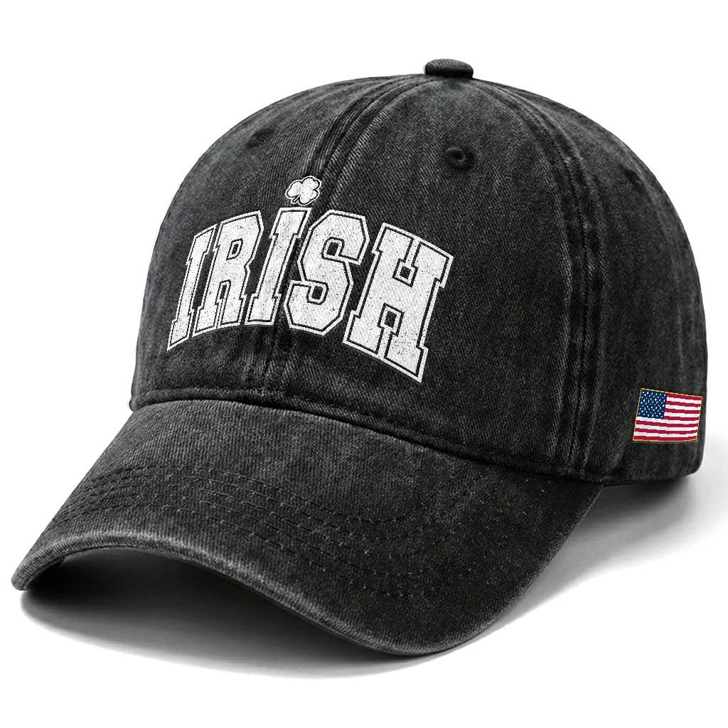 Funny Irish St Patricks Day Distressed Shamrock Ireland Pride Washed Cotton Baseball Cap