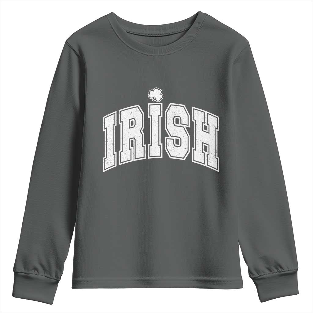 Funny Irish St Patricks Day Distressed Shamrock Ireland Pride Youth Sweatshirt