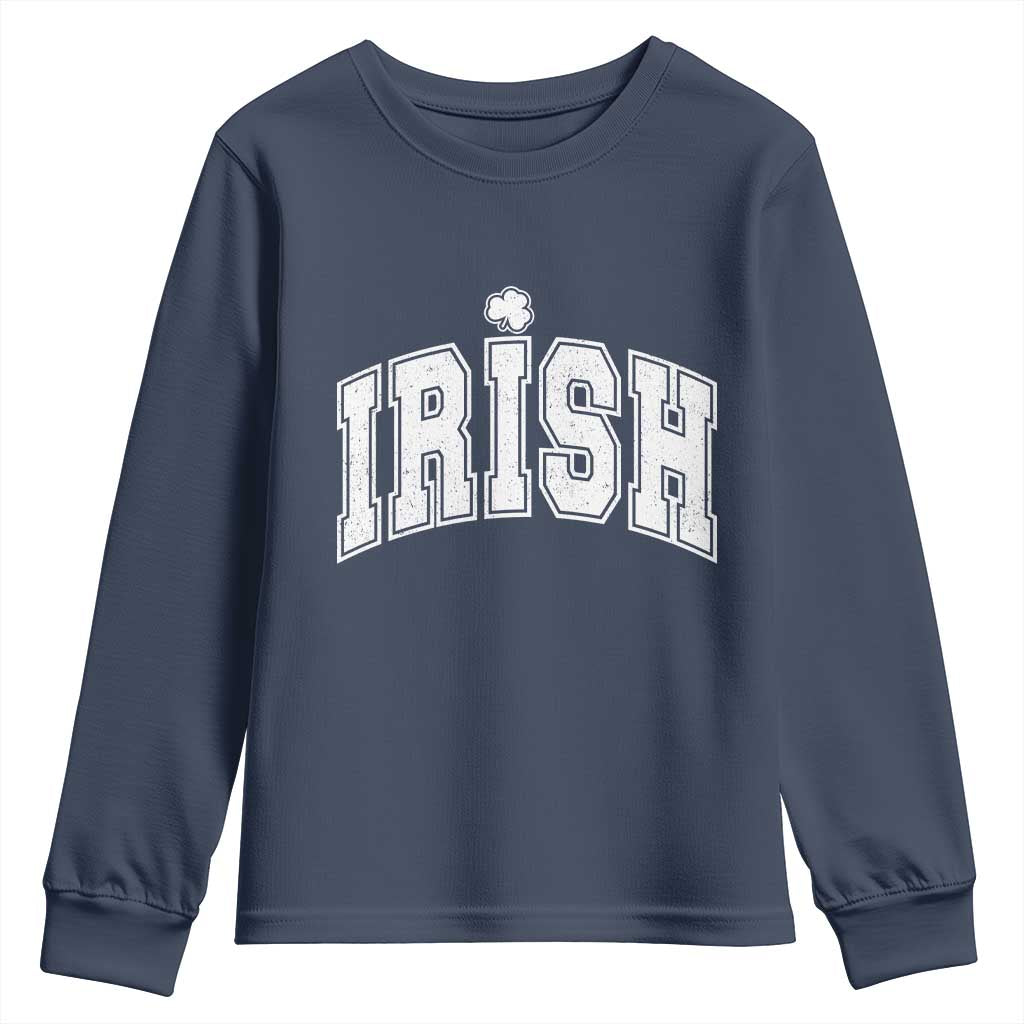 Funny Irish St Patricks Day Distressed Shamrock Ireland Pride Youth Sweatshirt