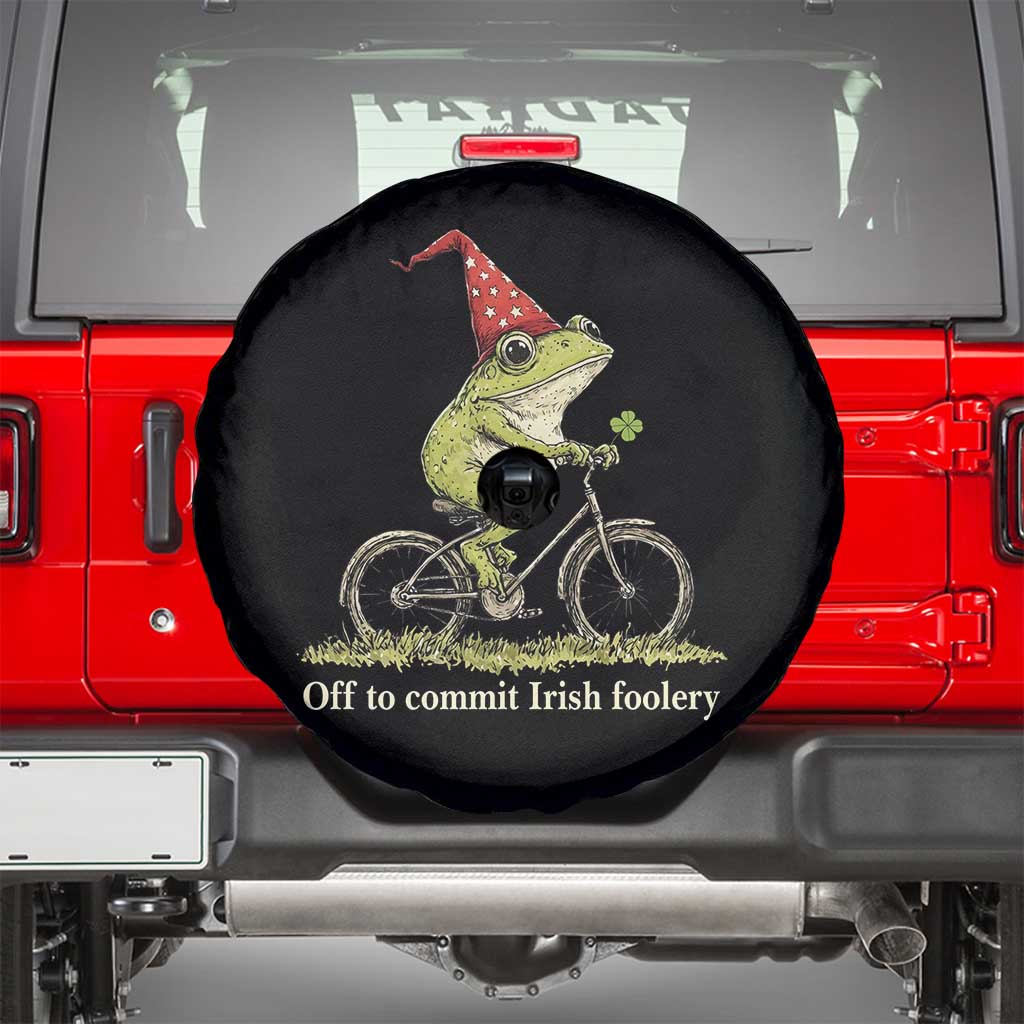 Funny Frog St Patricks Day Spare Tire Cover Off To Commit Irish Foolery Four Leaf Clover