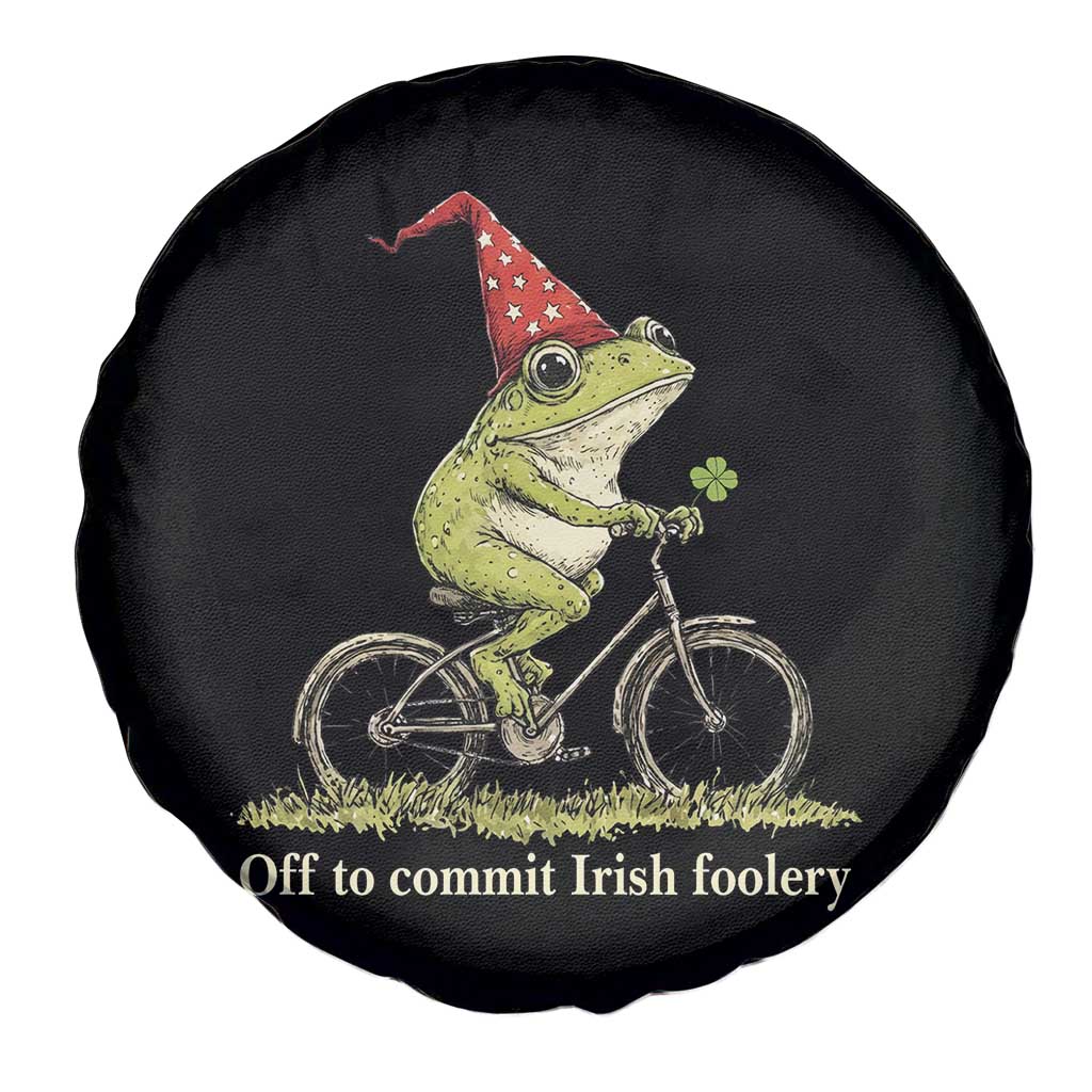 Funny Frog St Patricks Day Spare Tire Cover Off To Commit Irish Foolery Four Leaf Clover