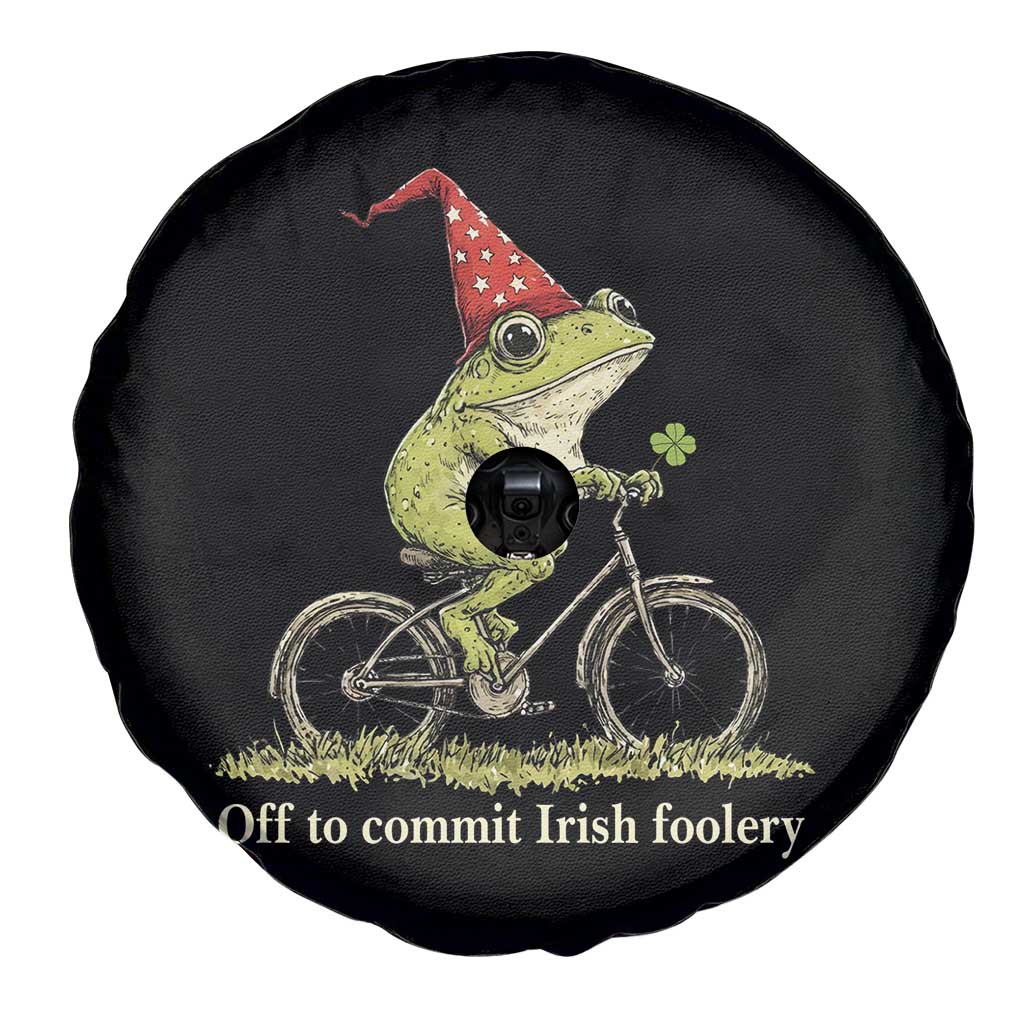 Funny Frog St Patricks Day Spare Tire Cover Off To Commit Irish Foolery Four Leaf Clover