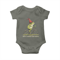 Funny Frog St Patricks Day Baby Onesie Off To Commit Irish Foolery Four Leaf Clover