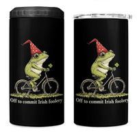 Funny Frog St Patricks Day 4 in 1 Can Cooler Tumbler Off To Commit Irish Foolery Four Leaf Clover