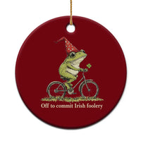 Funny Frog St Patricks Day Ceramic Ornament Off To Commit Irish Foolery Four Leaf Clover