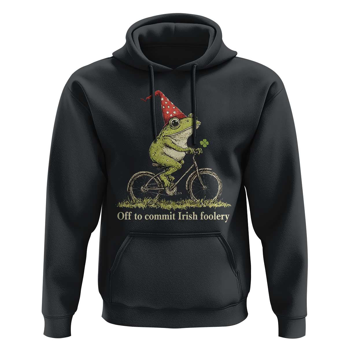 Funny Frog St Patricks Day Hoodie Off To Commit Irish Foolery Four Leaf Clover