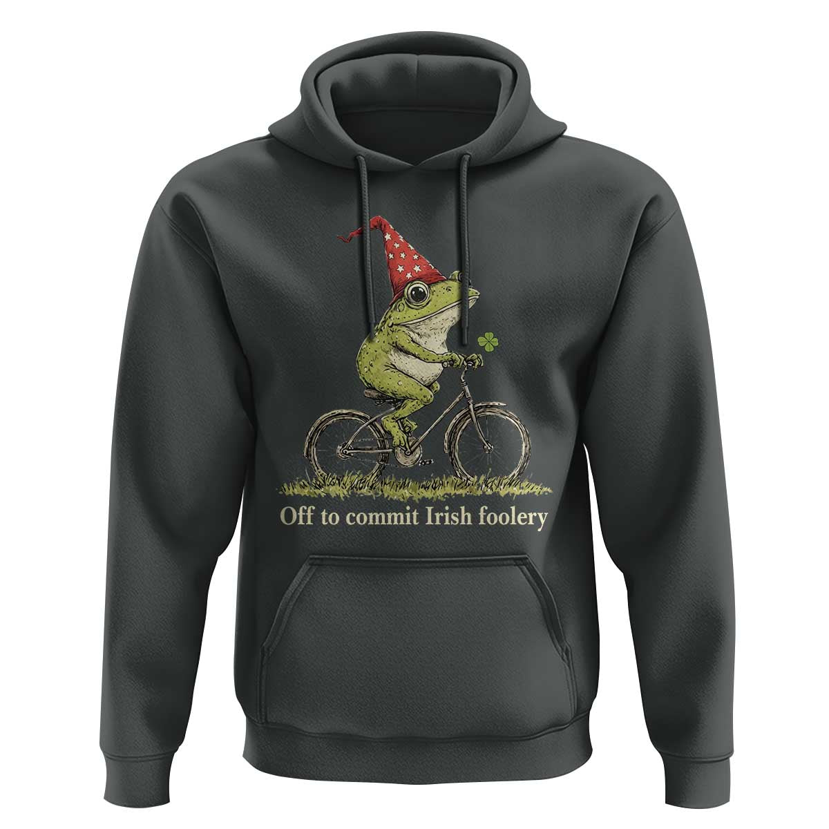 Funny Frog St Patricks Day Hoodie Off To Commit Irish Foolery Four Leaf Clover