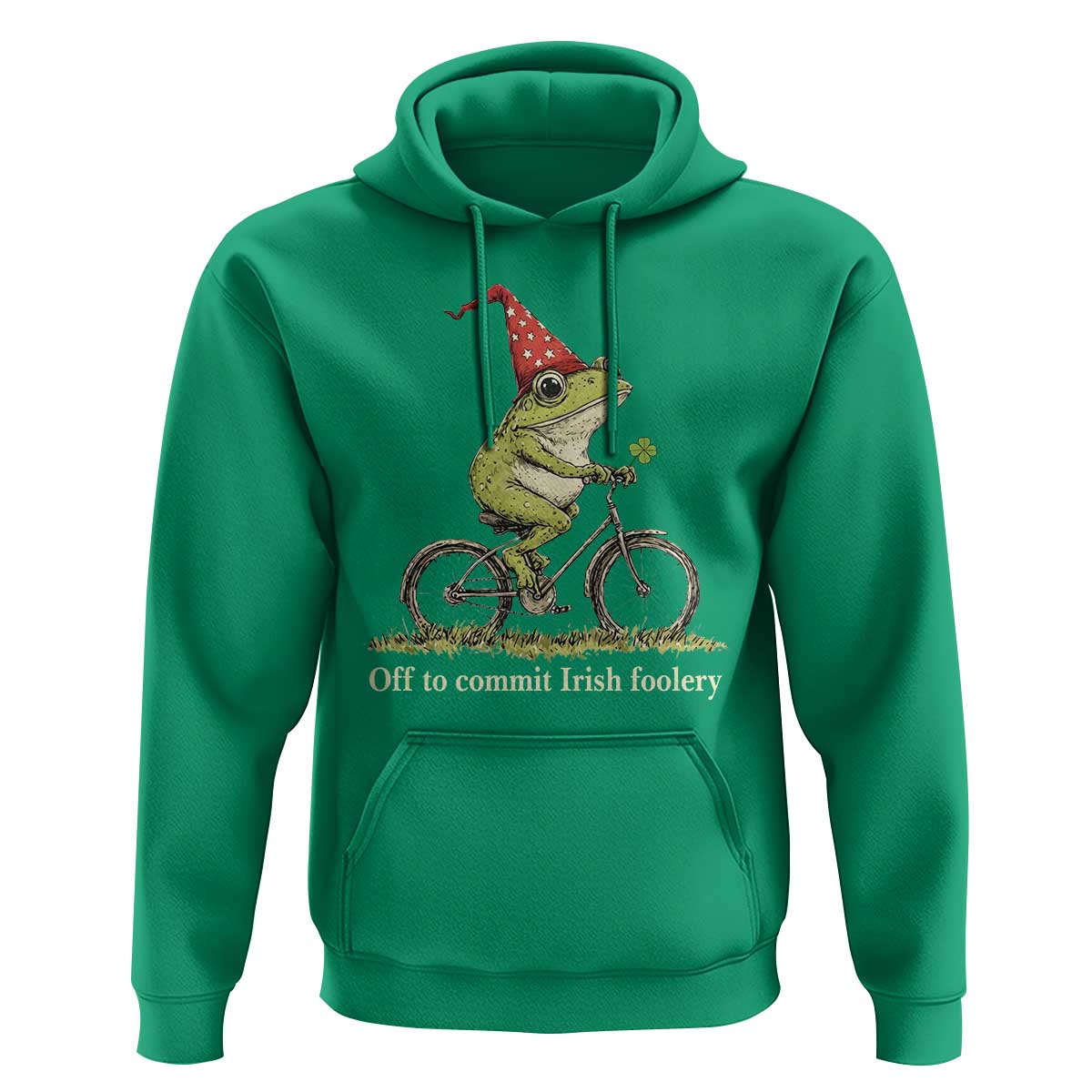 Funny Frog St Patricks Day Hoodie Off To Commit Irish Foolery Four Leaf Clover