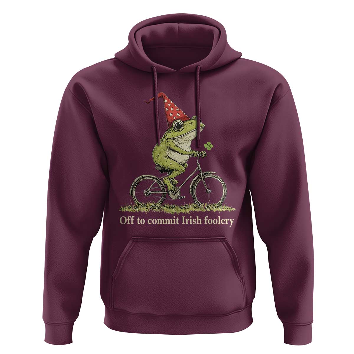 Funny Frog St Patricks Day Hoodie Off To Commit Irish Foolery Four Leaf Clover
