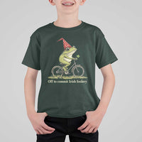 Funny Frog St Patricks Day T Shirt For Kid Off To Commit Irish Foolery Four Leaf Clover
