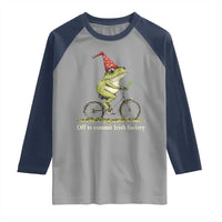 Funny Frog St Patricks Day Raglan Shirt Off To Commit Irish Foolery Four Leaf Clover