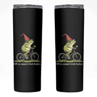 Funny Frog St Patricks Day Skinny Tumbler Off To Commit Irish Foolery Four Leaf Clover