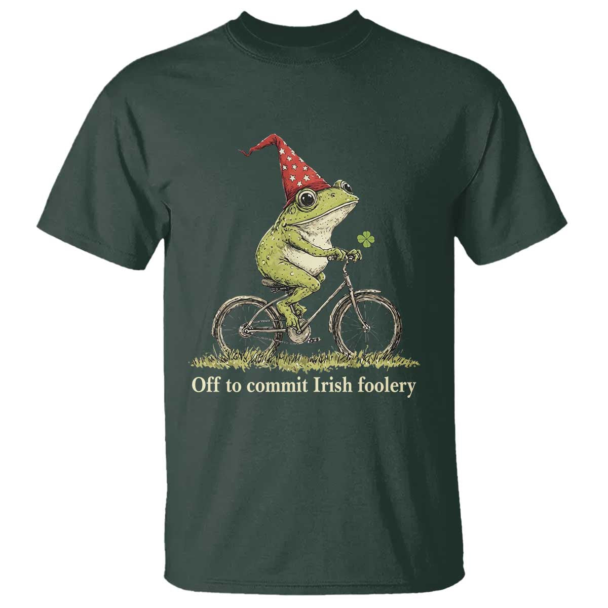 Funny Frog St Patricks Day T Shirt Off To Commit Irish Foolery Four Leaf Clover