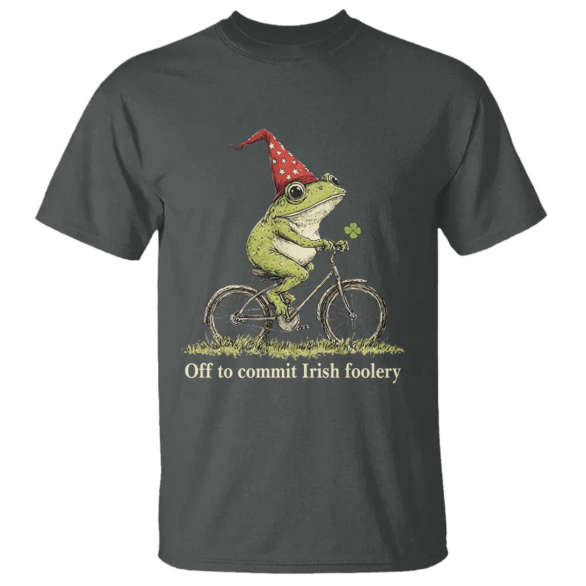 Funny Frog St Patricks Day T Shirt Off To Commit Irish Foolery Four Leaf Clover