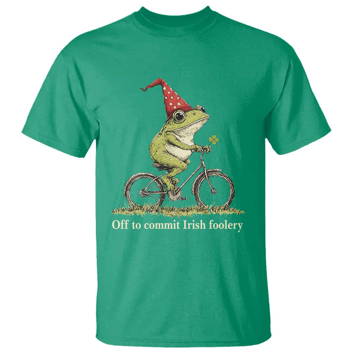 Funny Frog St Patricks Day T Shirt Off To Commit Irish Foolery Four Leaf Clover
